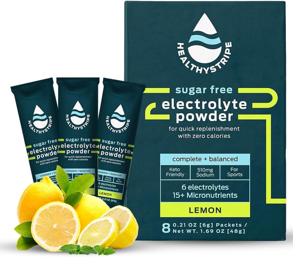 Sokeriton Elektrolyyttijauhe Sekoita 15 mikroravinnetta, Aktiivinen Recovery ja Hydraation urheilun, vaellus, ja aktiivinen elämäntyylit, Ei Calorie, Keinotekoinen makuja, Keto - 8 Pack