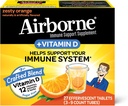 Airborne 750 mg C-vitamiinin kanssa Sinkki Effervescent tabletit, Immuuni tuki täydentää voimakas antioksidantteja Vitamiinit C D3 & E - 27 Fizzy Drink Tabletit, Zesty Orange Flavor