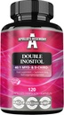 APOLLO'S HEGEMONY Double Inositol 120 Vegaanikapselit - Myo-Inositoli + D-Chiro-inositoli Optimal 40:1 suhde - 615 mg per kapseli - 4 kuukautta Supply - B8-vitamiinin täydentää
