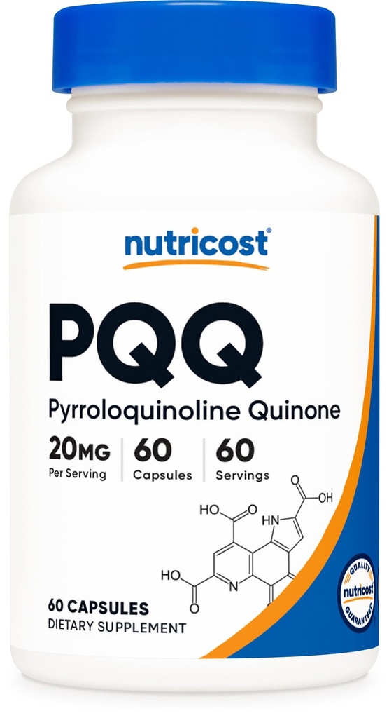 Nutricost PQQ (Pyrroloquinoline Quinone) 20mg, 60 kapslar - Vegetariska kapslar, icke-GMO, Gluten Free
