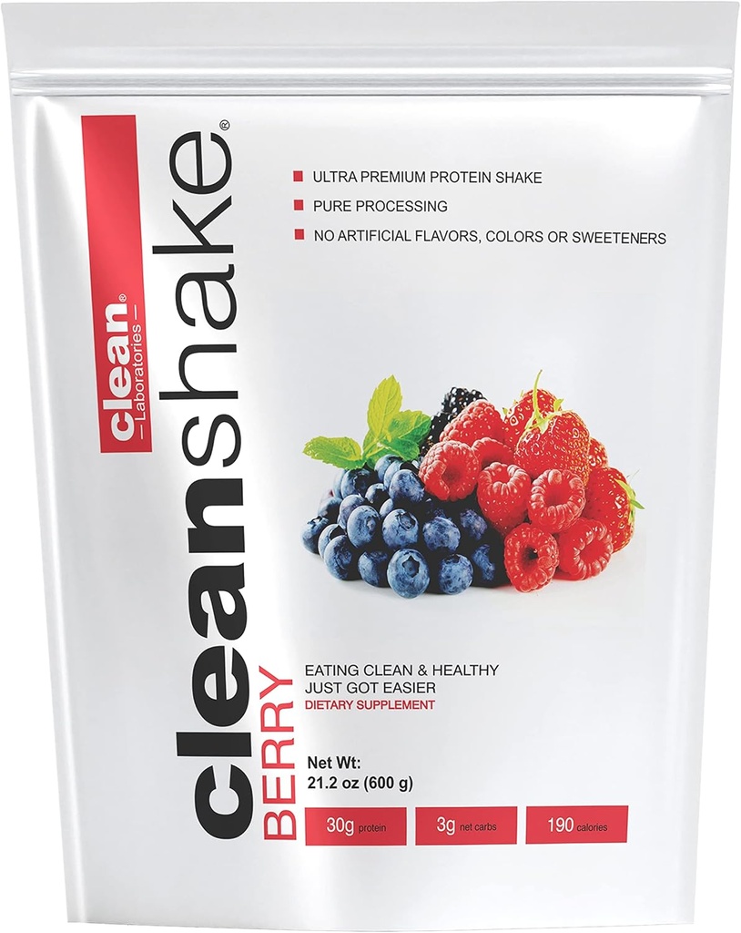 CleanShake Ultra-Premium Protein Shake. Clean Protein Powder Shake with 21 Organic Ingredients, 23 Vitamiineja ja Minerals, and non-GMO and rGBH-free Grass Fed Whey Protein. Informoitu proteiinisertifioitu