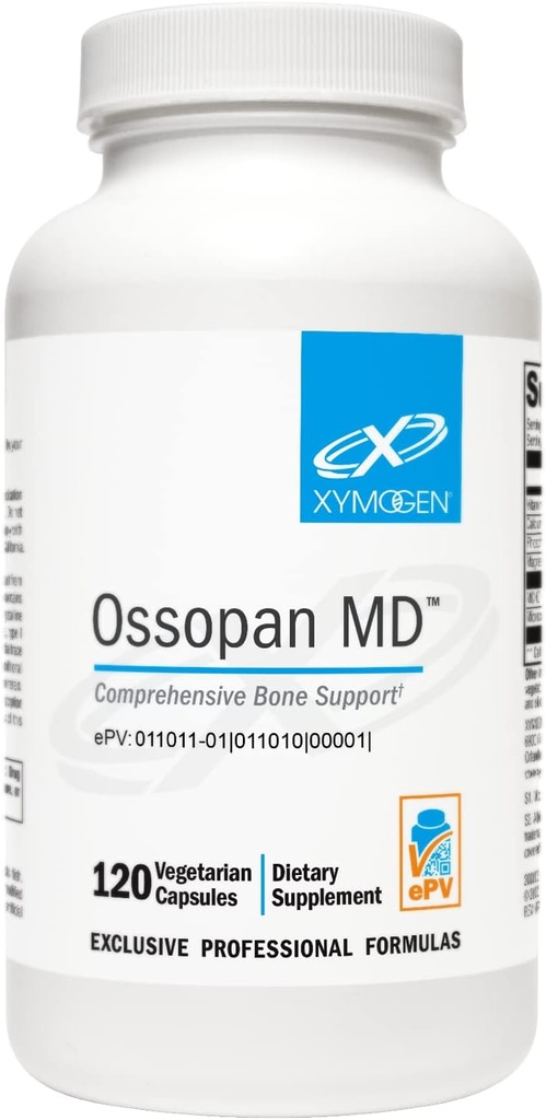 XYMOGEN Ossopan MD - tukee luun vahvuutta + luun terveyttä - kalsiumlisä mikrokiteinen hydroksiapatiitti, fosfori, D3-vitamiini ja magnesiummalaatti (120 kapselia)