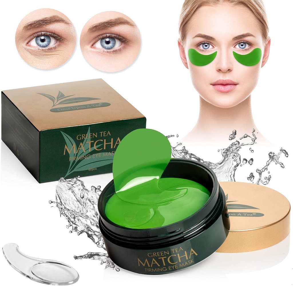 Green Tea Matcha kiinteyttävä silmänaamio, 30 paria Kollageeni paikat Fine Lines, ryppyjä, alla silmäpussit ja Puffy silmät hoito, kasvot geeli taput, jotka vähentävät ikääntymisen merkkejä
