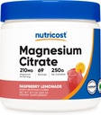 Nutricost Magnesiumsitraatin jauhe (vadelmasitruuna, 250 grammaa)
