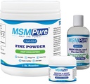 KALA TERVEYS MSMPure Starter Bundle with MSM Fine Powder 1lb, MSM Muscle & Joint Cream 2oz ja MSM Gel with Organic Aloe 8oz