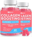 Collagen Boosting Gummies, Vegan Collagen Gummies naisille L-Lysine, Amla, Biotiini, C-vitamiini, A, E, Collagen Booster Gummies täydentää hiukset ihon kynnet