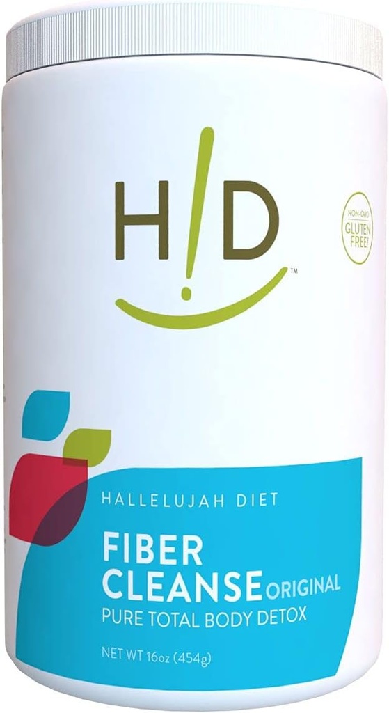 Hallelujah Diet - Fiber Cleanse Powder, Puhdas jauhettu Detox täydentää ruokavalion tukea, Dgestive Balance, & Gut Health, makuamaton, 16-Ounces