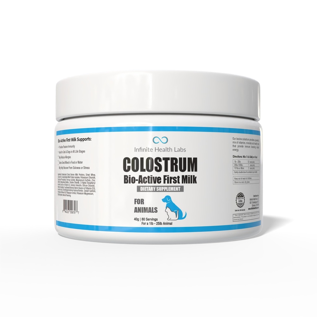 Bio-active naudan Colostrum koirat, kissat, pennut, pennut ja lemmikit - Päivittäinen Colostrum Powder Supplement 40g (80 tarjoilua)