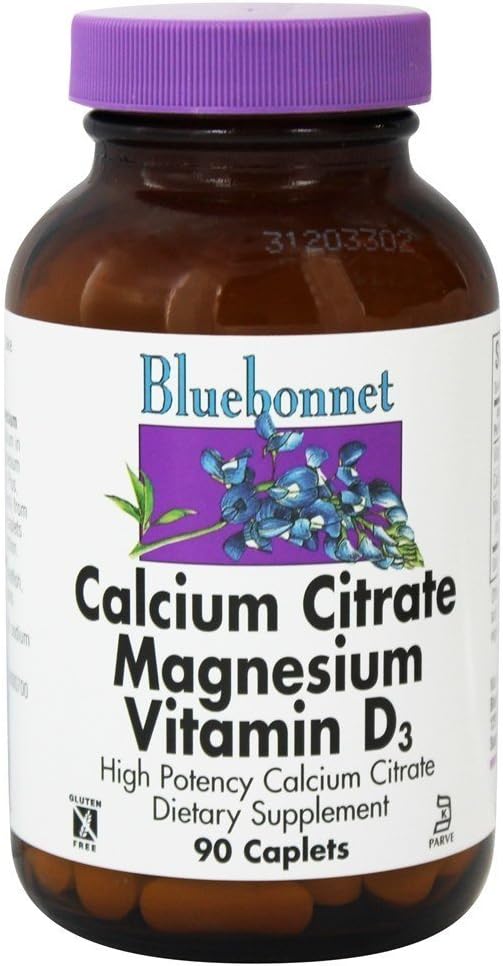 Kalsiumsitraatti Magnesium Plus D-vitamiini 90 Caps - Bluebonnet