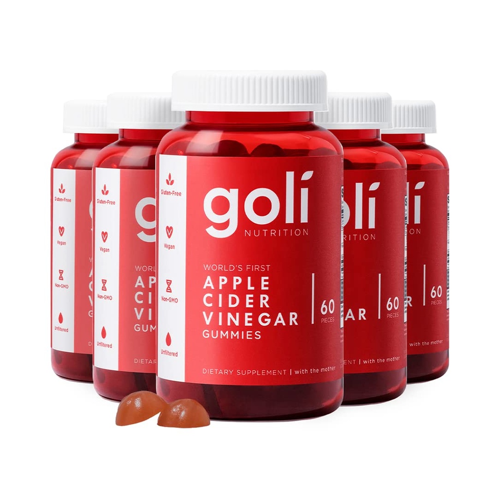 Goli Apple Siideri Viinietikka Gummy Vitamiinit - 300 Count - B12-vitamiini, Liivate, Gluteeniton, Vegaani & ei-GMO