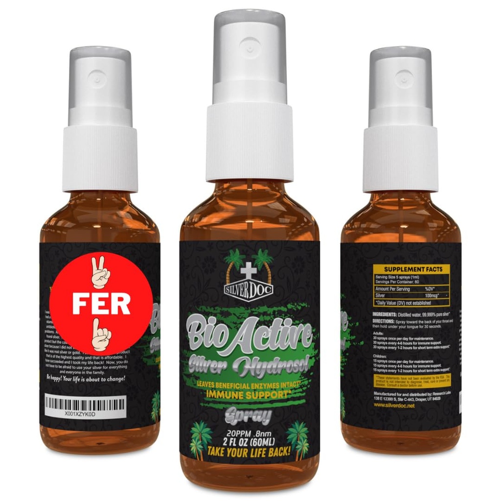 2 for 1 Myynnissä Silver Doc Silver Hydrosol Spray (2-2oz pullot), Natural Vaihtoehtoinen & Immuuni Tuki, Parempi kuin mikään Kolloidinen, SilverDoc on tehokkain