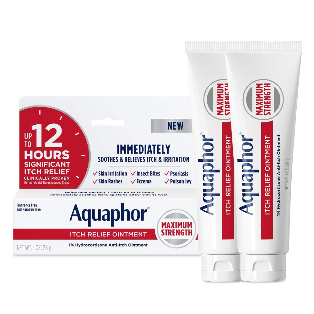 Aquaphor Itch Relief Voide, 1% Hydrokortisonia Ihon kutiamisen estovoide, 1 Oz Tube, 2 pakkaus
