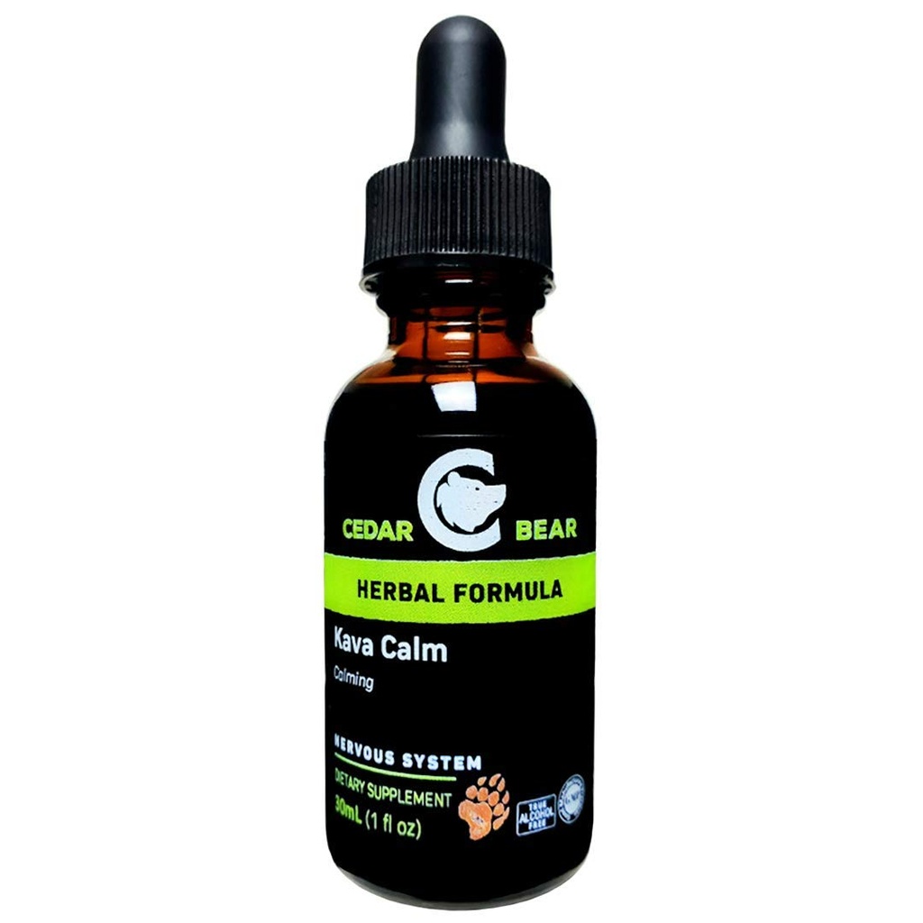 Cedar Bear Kava Calm ett flytande växtbaserade tillskott som stöder de centrala nerv- och matsmältningssystemet 1 FL Oz