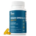 Tobias Vegan Omega 3 Supplement, 1400mg Algae Oil, 420mg DHA, ja 210mg EPA per Serving, Ei-GMO, Gluteenittomat, Karrageenivapaa, 60 kapselia, 30 tarjoilua