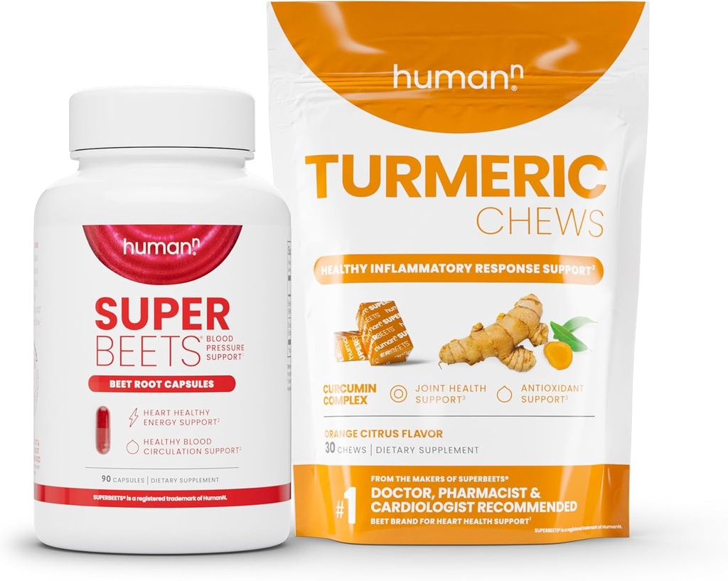 Humann SuperBeets juurikapselit ja kurkuma purukumia