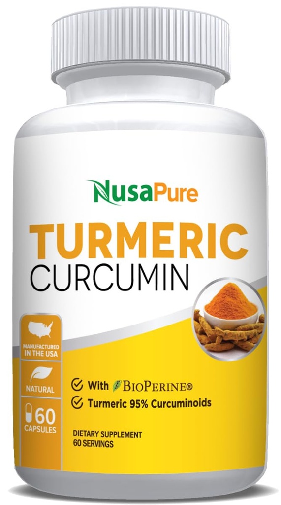 NusaPure gurkmeja Curcumin 600 mg 60 kapslar gurkmeja 95% Curcuminoids kosttillskott