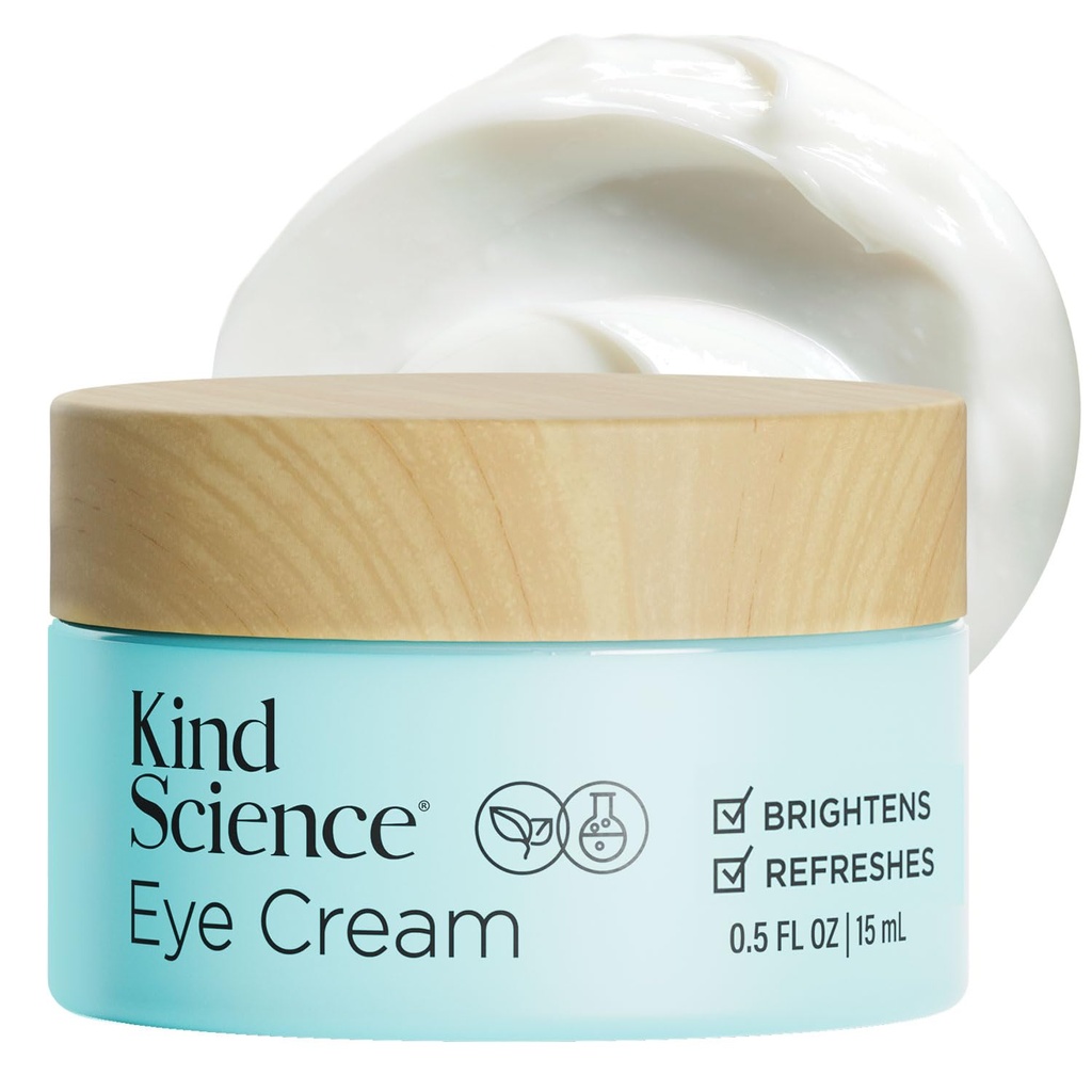 Kind Science by Ellen DeGeneres Eye Cream - Under Eye Cream for ryppyjä Huomattavasti Smooths & Moisturizes - Anti ikääntyminen Hyaluronic Acid, C-vitamiini - Tuoksumaton, Paraben vapaa, 0,5 fl oz