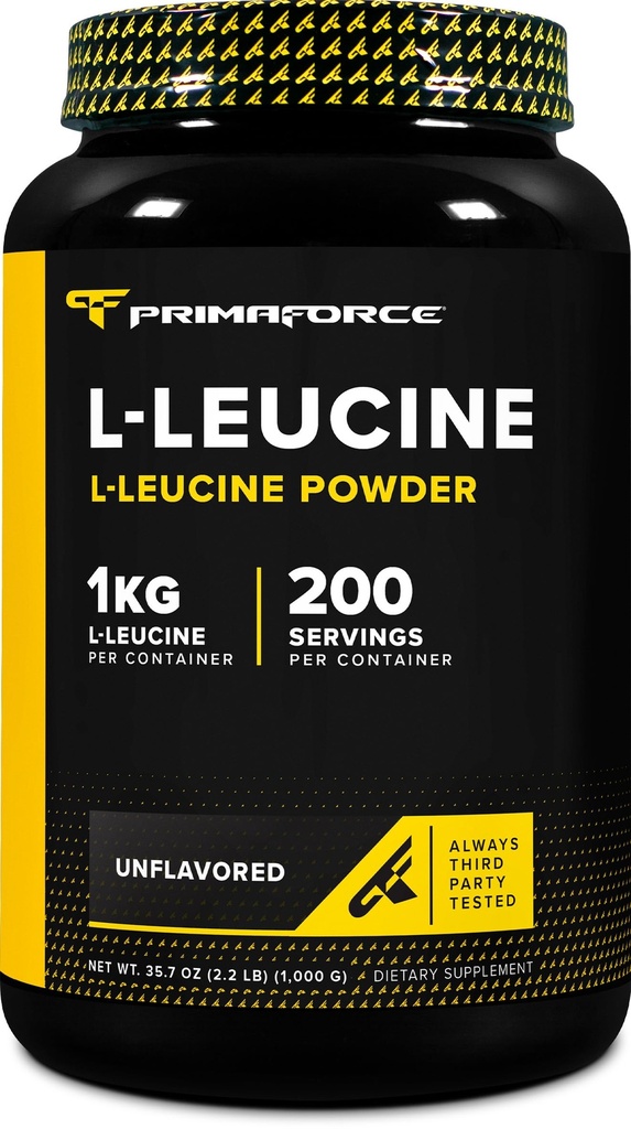 Primaforce L-Leucine Pure Powder 1 KG (2.2lbs) - Icke-GMO, Gluten Free, 200 portioner