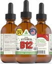RawGuru Vitamin B12 Liquid Supplement - Organic Vegan Liquid B12 med spårmineraler - Nano-Processed Antioxidant & Immune Support Supplement Tincture - 60 portioner av Vegan Drops per 60 ml, Pack på 1