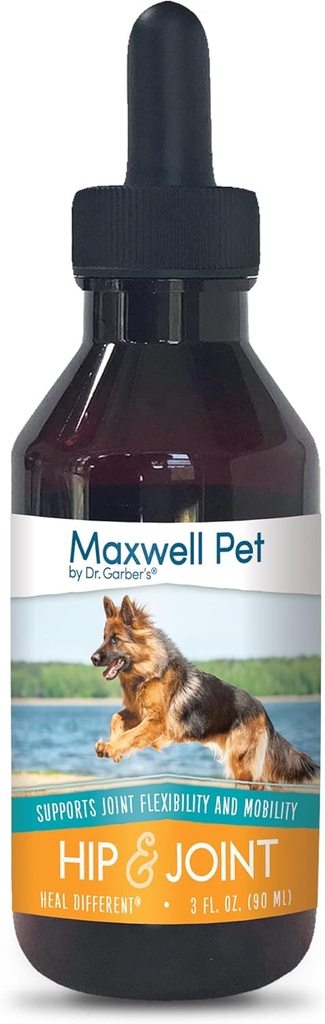 Maxwell Pet by Dr.Garber . Hip & Joint for Dogs - Ensimmäinen luonnollinen kaksiterapia täydentää Drops tukea ja palauttaa hip & yhteinen terveys, korjaus ja helpotus hip & nivelkipu, & parantaa liikkuvuutta 90 ml