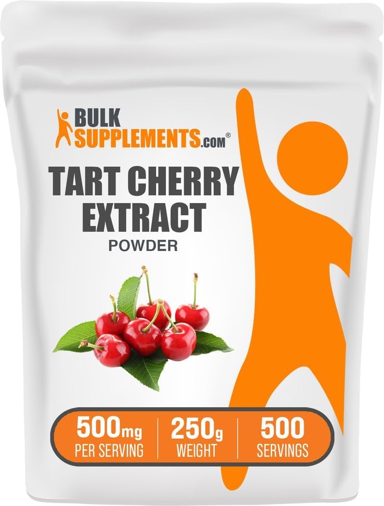 BulkSupplements.com Tart Cherry Extract Powder - Tart Cherry Supplement, Herbal Supplement - Antioksidantti lähde, Gluteeniton, 500 mg per tarjoilu, 250g (8,8 oz) (pakkaus 1)