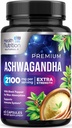 Ashwagandha lisäravinteet - 2100mg Ashwagandha kapseli naisille ja miehille, luonnollinen antioksidantti tuki, Ashwa juuriuute, extra vahvuus Rauhallinen tuki Black Pepper, Vegan & Gluteeniton - 60 kapselia