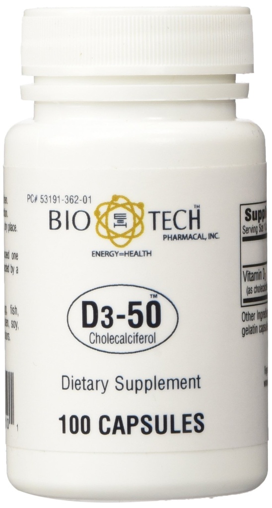 BioTech Pharmacal - D3-50 (50 000 IU) - 100 kapselia (FFP)