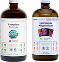 LIQUIDHEALTH Complete Multivitamiini & Kalsium ja magnesium nestemäinen vitamiini Bundle aikuisille - koko kehon terveys, immuunijärjestelmä, luu-ja niveltuki - Koko ruoka, vegaaninen, ei-GMO, USA Made