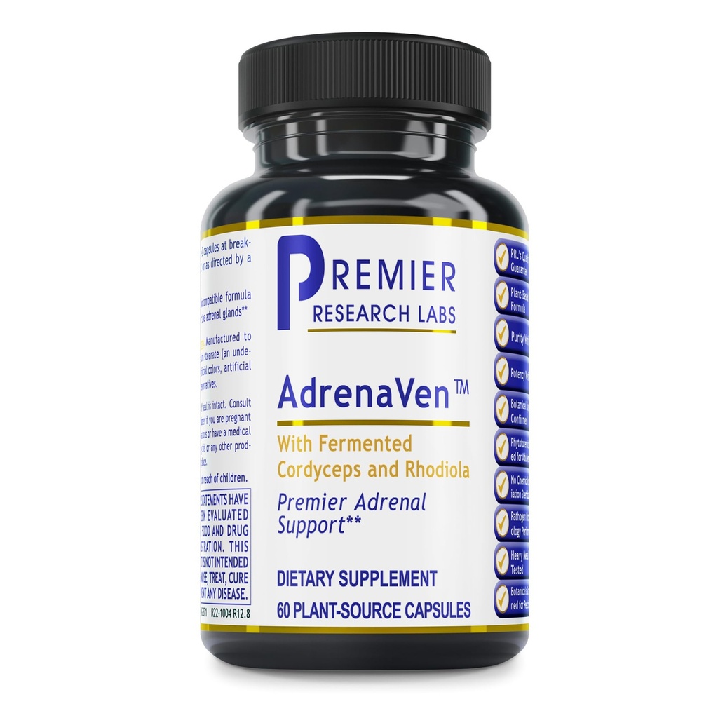 Premier Research Labs 30 Servings-AdrenaVen - Lisämunuaisten terveys täydentää, tukee lisämunuaisten Gland Health and Stressi vaste - Organic Adrenal Health - 60 Plant-Source Kapselit