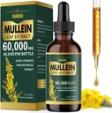 Organic Mullein Drops for Keuhkot, Mullein Leaf Tincture Support Lung Cleanse, Natural Supplement Liquid Extract for Lung Detox and Hengitysterveys, Vegan, 2 fl oz
