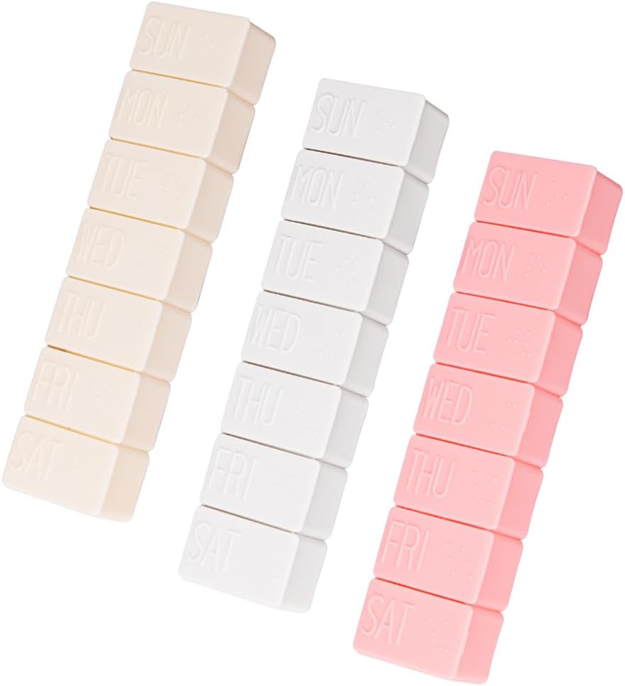 3Pack Weekly pilleri Organizer, extra suuri 7 päivää pilleri tapauksessa matka päivittäin pilleri laatikko kalaöljy, kalsium tabletti täydentää ja muut vitamiini pilleri