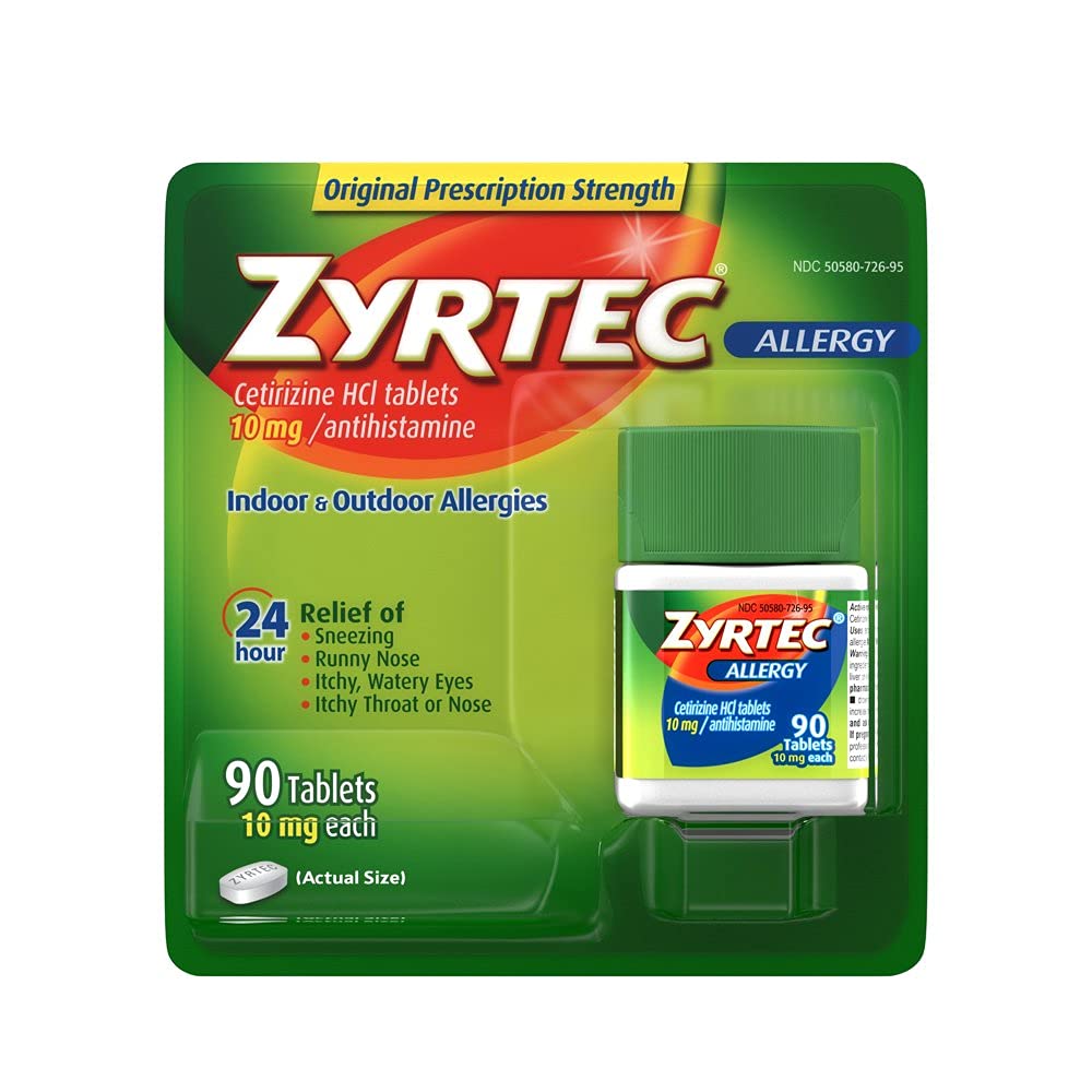 Zyrtec Allergy Relief (10 mg), 90 tabletter
