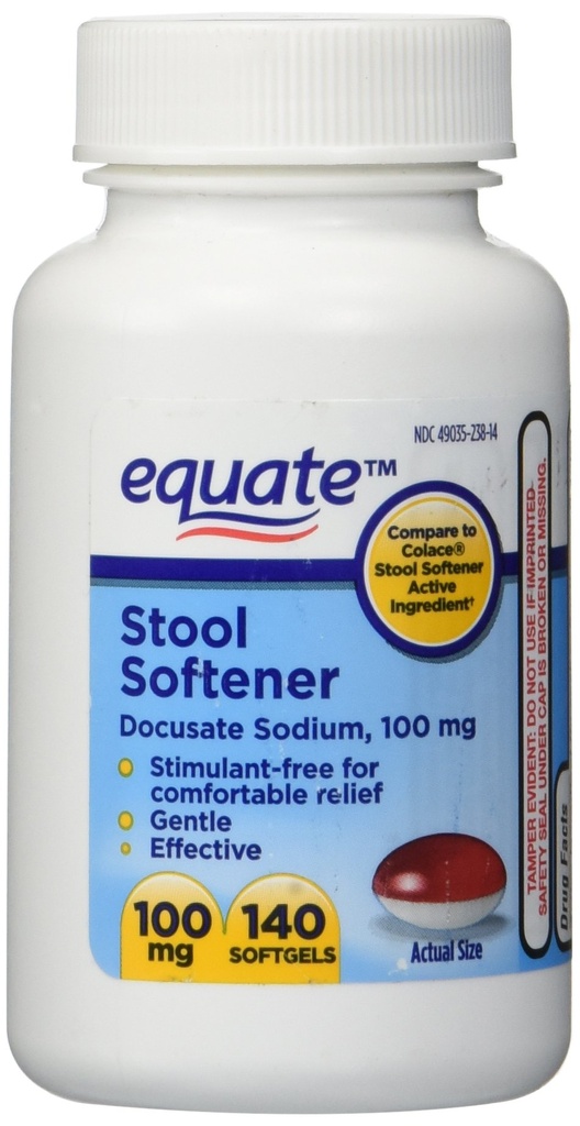 Equate - Jakkara Softener 100 mg, 140 kapselia (Vertaa Colace) (1)