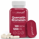 LongLifeNutri Quercetin 1000mg med Bromelain 200mg - 120 vegetariska kapslar, organisk dihydratkomplex för gemensam rörlighet och andningsbalans, 2-månaders leverans, GMP-certifierad, tillverkad i USA