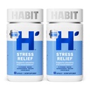 Habit Stress Relief Supplement 2 Pack (120 kapslar) - Nytt utseende, stöder avkoppling och humörbalans, vitamin B, Adaptogener, Lemon Balm, Calming, Vegan, icke-GMO