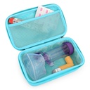 CASEMATIX Asthma Inhaler Case för Travel Fits Asthma Inhaler Spacer med mask bifogad, Inhaler Holder och ytterligare tillbehör som används med Spacer för inhalator, Inkluderar turkos astmafall endast