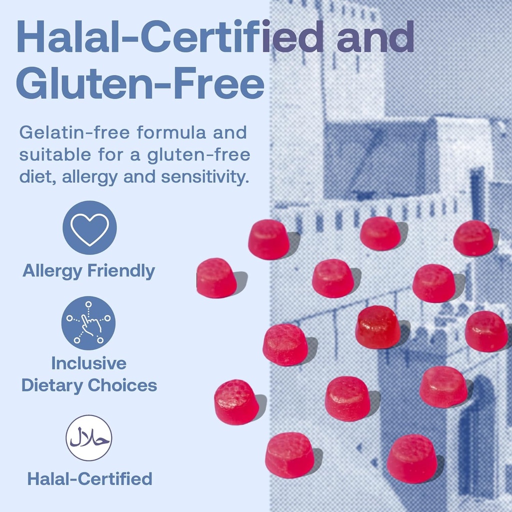 786 Biotin Boost Vitaminer - Halal Gummy Vitaminer för hår, hud och naglar - Vegan, Gluten-Free, 10,000mcg Per Servering [Highest Potency]
