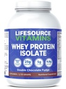 LifeSource vitamiinit 6 lb - US Dairy Cows Grass Fed Whey Protein Isolate - Double Chocolate Fudge makeutettu w/ Stevia