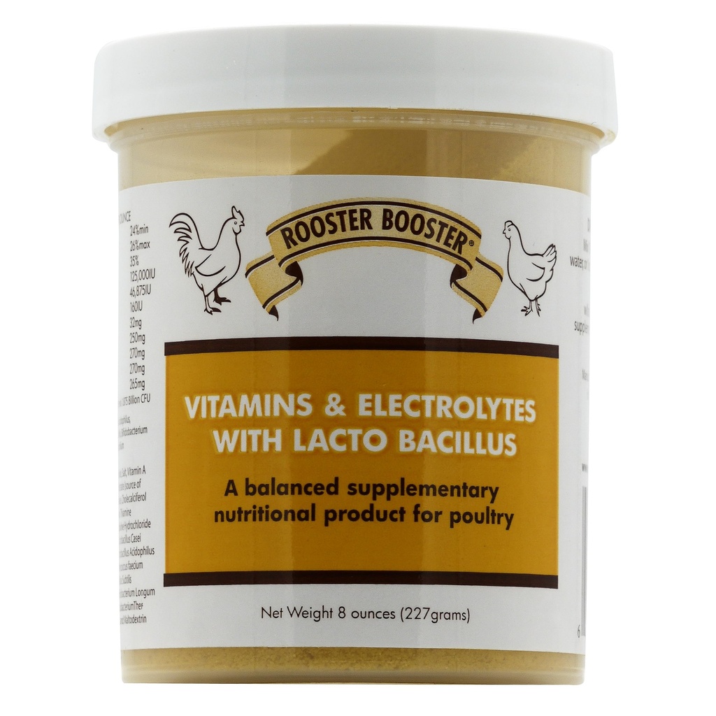Rooster Booster vitamiineja ja elektrolyyttejä Lactobacillus, Natural, 8 oz.