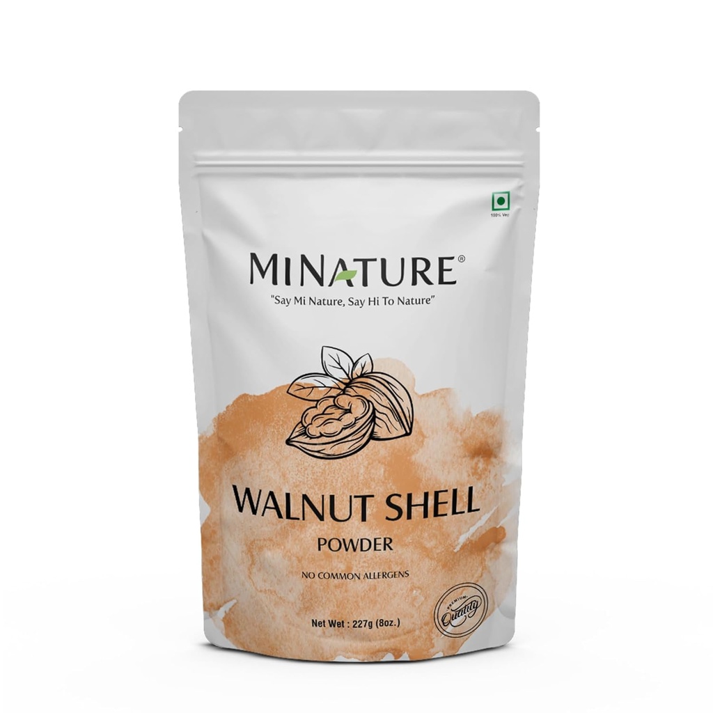 Natural Walnut Shell Powder Resealable Zip Lock Pack, Ei silikaa ja mitään keinotekoisia lisäaineita kotitekoisten Natural Scrub 227g, 1/2 lbs, 8oz(Pakkaus voi vaihdella)
