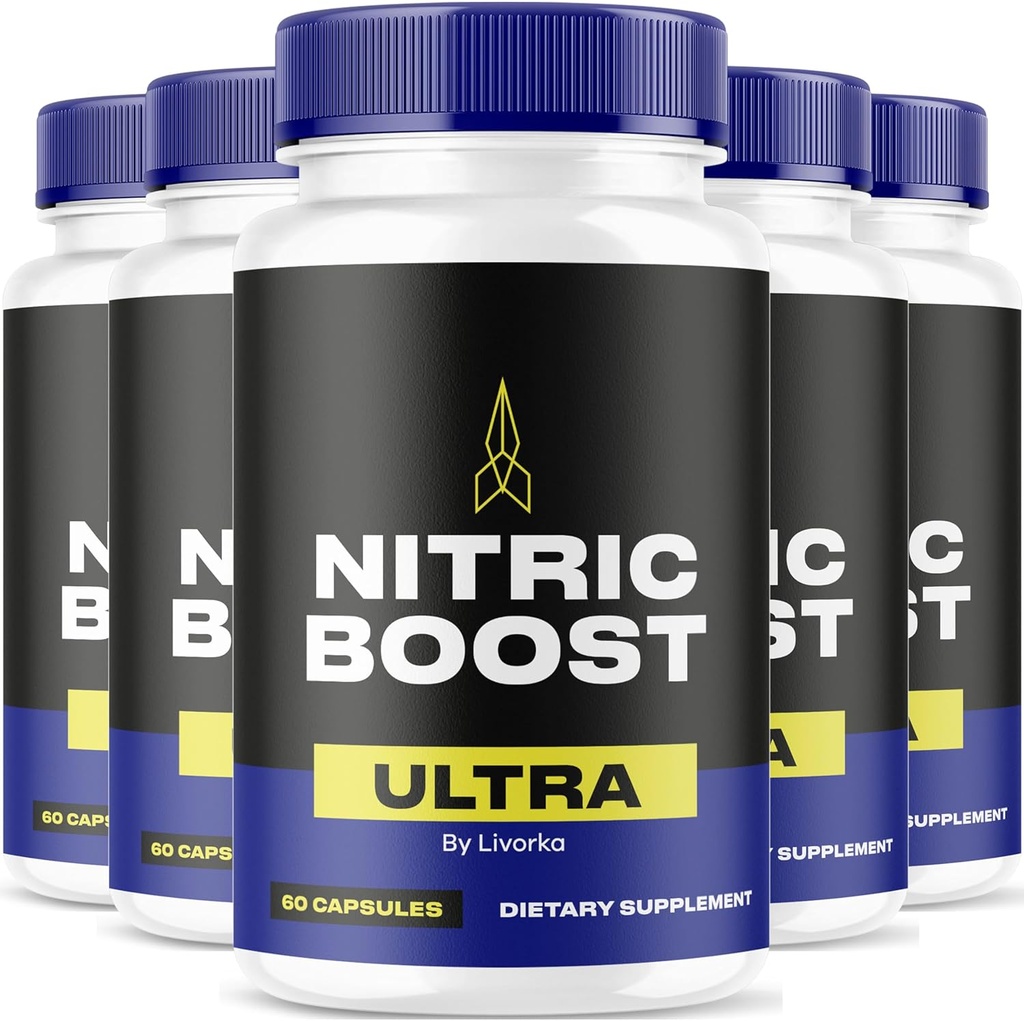 LIVORKA Nitric Boost Ultra Powder Nyt kapselit, Advanced Formula - 300 Count (5 kuukauden tarjonta) - pakkaus 5