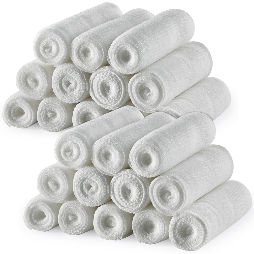 MEDca laastarirullat - 24 pakkausta, 3-tuumainen x 4,1 Yards, Medical Grade Sääde ja Stretch Bandage varten Haavanpuku ja ensiapupakkaus