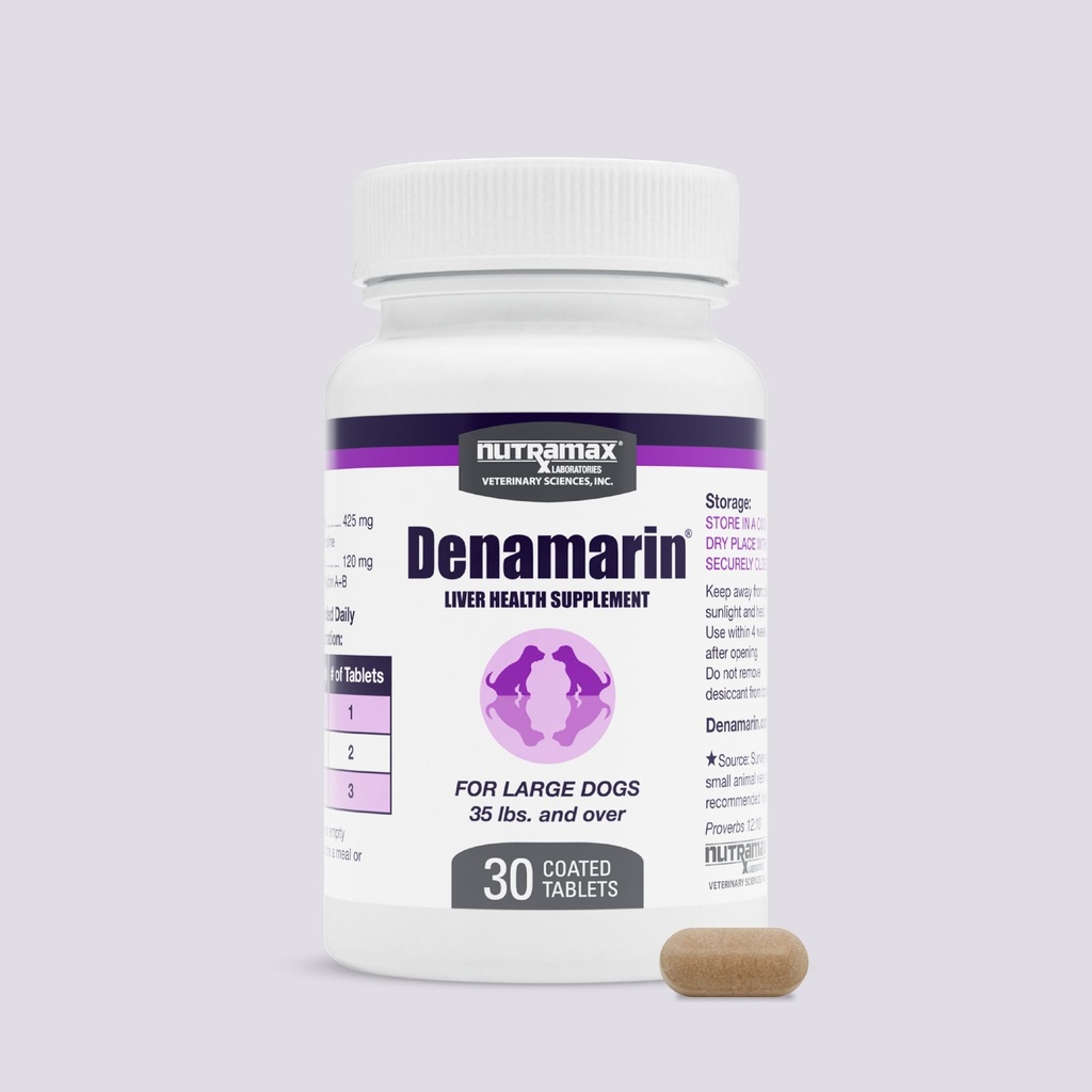 Nutramax Laboratories Denamarin Liver Health Supplement for Large Dogs - With S-Adenosylmetion (SAMe) and Silybin, 30 Tablets(Pack of 1)