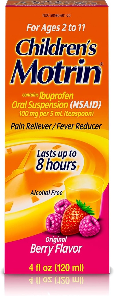 Motrin Lasten Ibuprofeeni Oral Suspension Original Berry Flavor - 4 oz, 3 kpl pakkaus