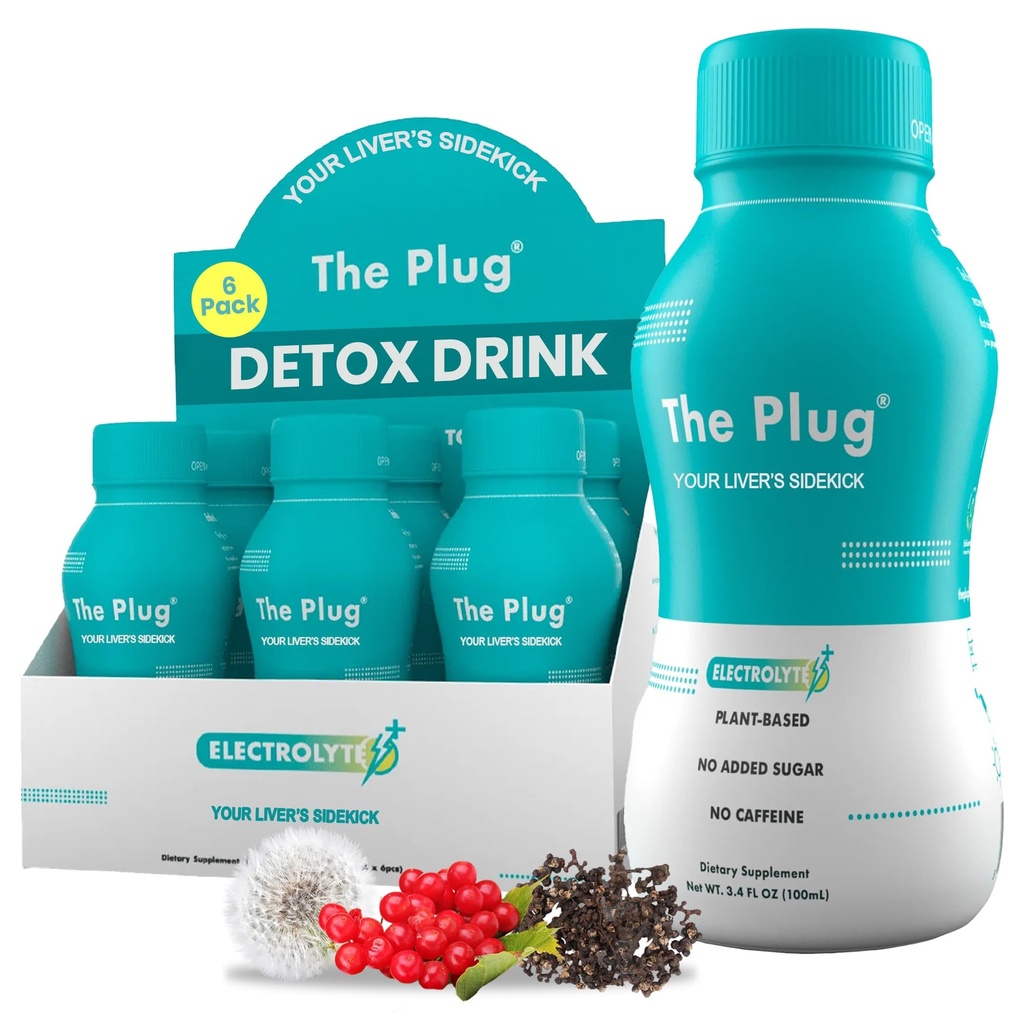 Plug Liver Cleanse Detox & Repair Drink - Plant Based Herbal Electrolyte Drink for Liver Support & Health, Bloating Relief, Palauta antioksidantteja & Minerals