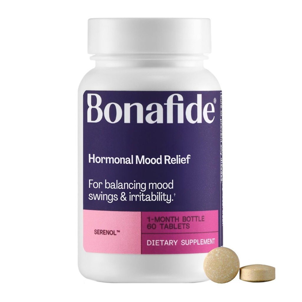 Bonafidin Serenoli. Helpotus hormonaalisesta mood-keinusta, ärtyvyydestä, & PMS-turvotuksesta.