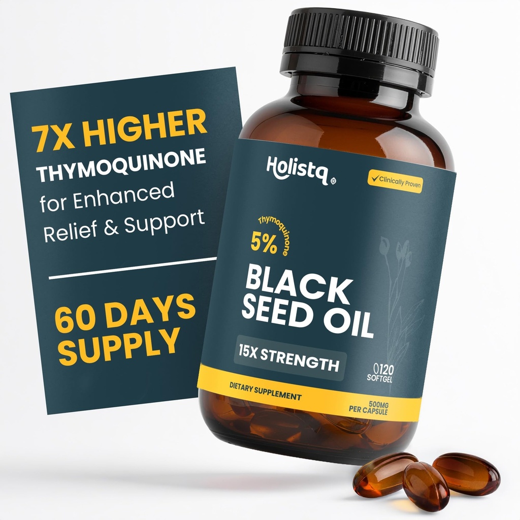 Holistiq Black Seed Oil Organic Cold Pressed Capsules 