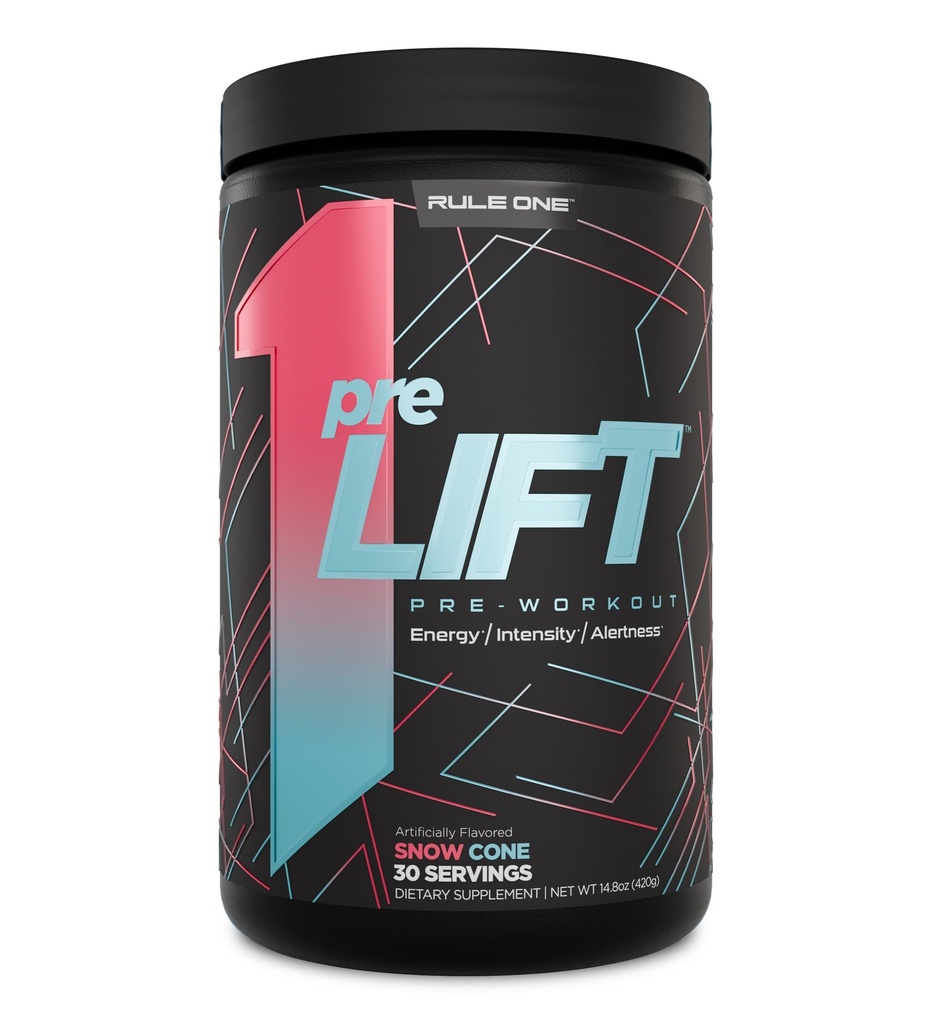 Sääntö 1 Proteiinien preLIFT Pre-Workout, 6g Sitruliini, 3.2g Beta Alanine, 3 kofeiinilähteet + 20 Muut energia, hälytys, & Endurance (30 tarjoilua, lumi Cone)