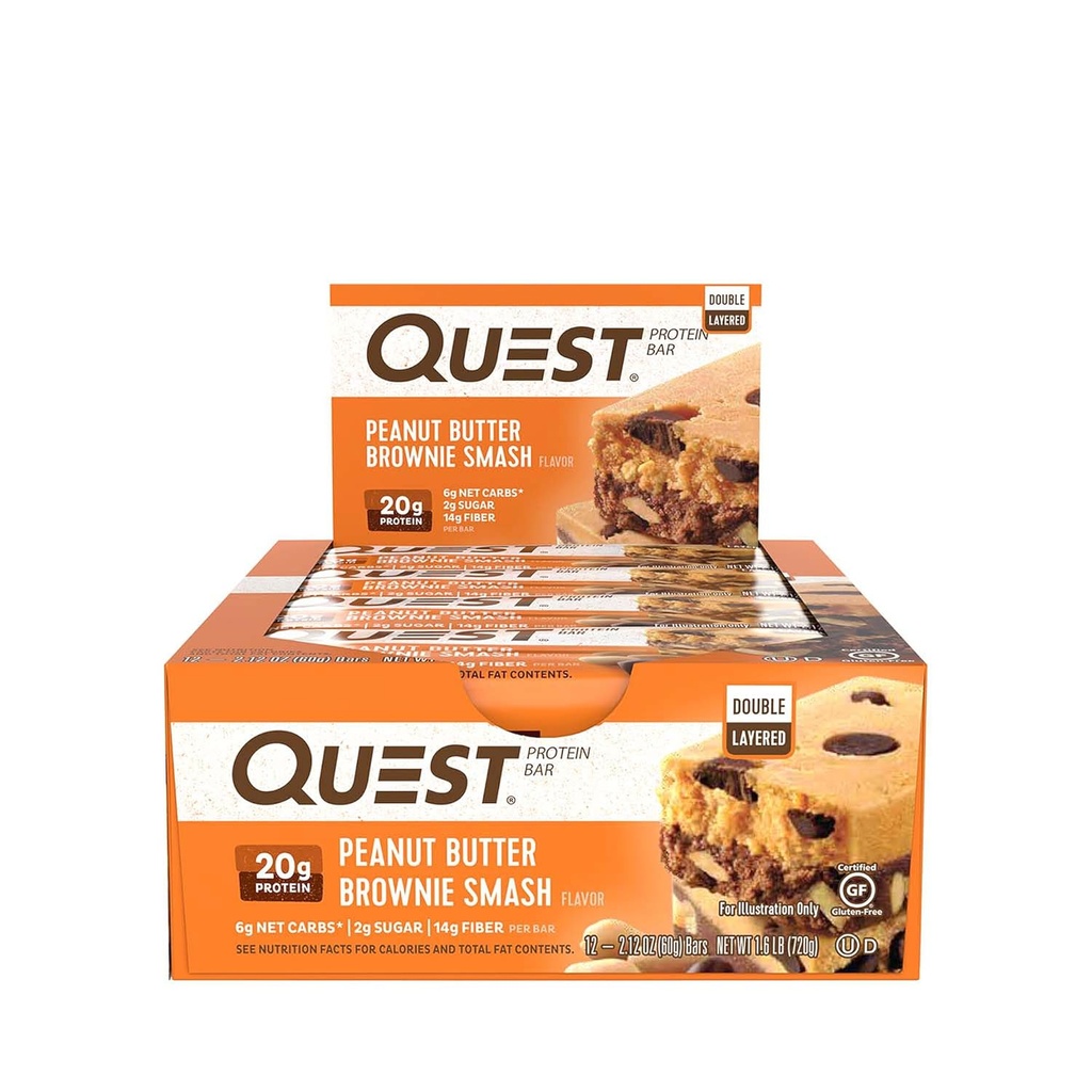Quest Nutrition- High Protein, Low Carb, Gluteeniton, Keto Friendly, Peanut Butter Brownie Smash, 12 kreivi