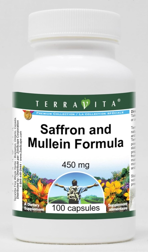Saffronin ja mulleiinin kaava - 450 mg (100 kapselia, ZIN: 513981) - 3 pakkausta